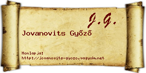 Jovanovits Győző névjegykártya